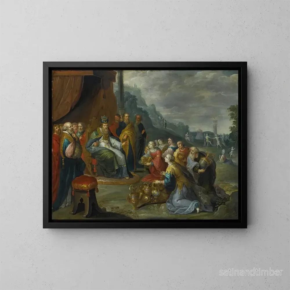 Reproduktion av målningen Aaron som tar emot guld från israeliterna – Frans Francken den yngre Reproduktion av målningen Aaron som tar emot guld från israeliterna – Frans Francken den yngre