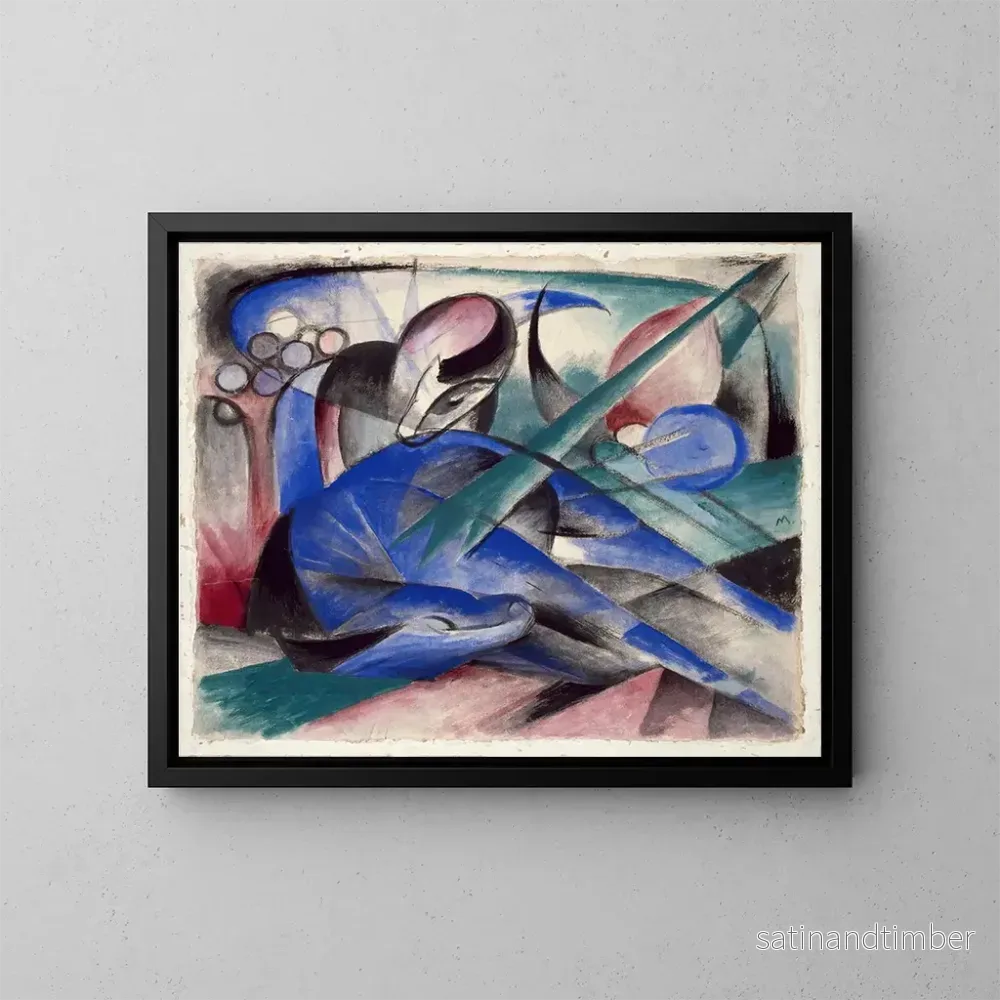 Reproduktion av målningen av den drömmande hästen - Franz Marc