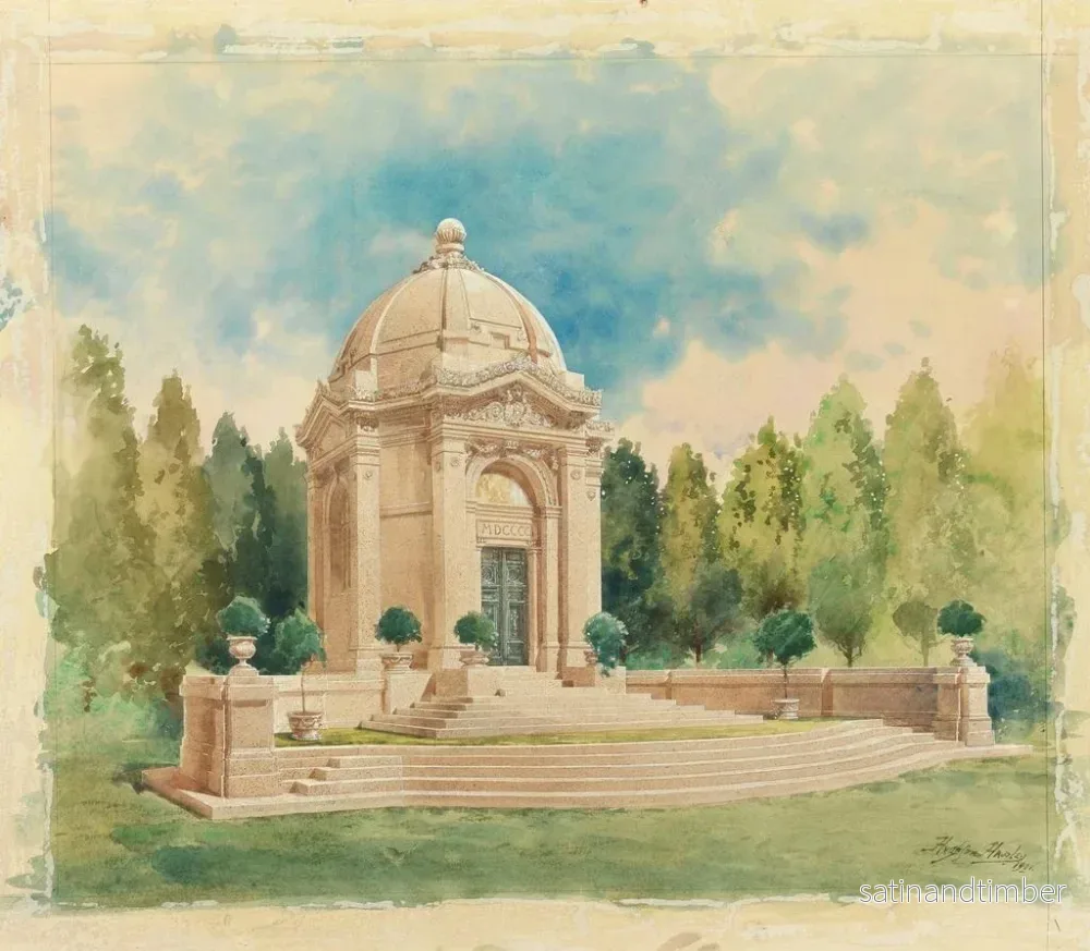 Reproduktion av målningen Rendu för familjen Bliss mausoleum - Hughson Hawley - Bild 2