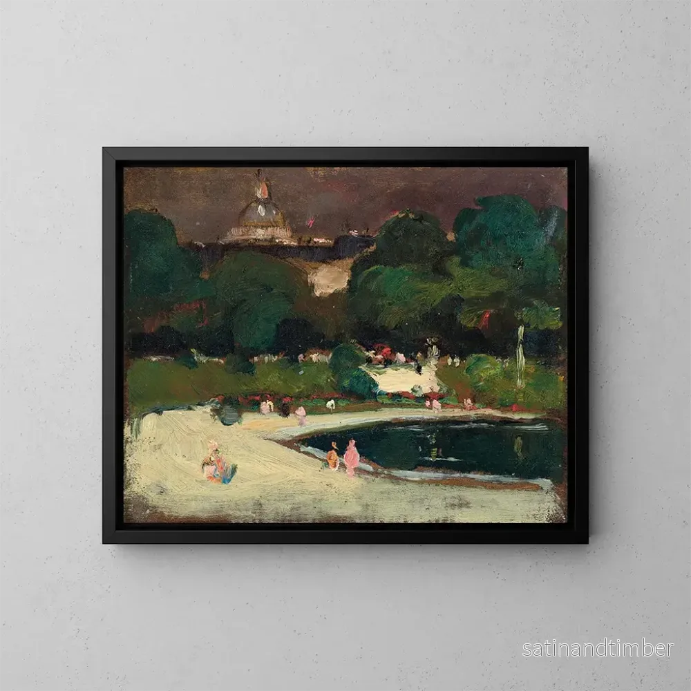 Reproduktion av målningen av åskmoln över Luxembourgsträdgårdarna - Robert Henri