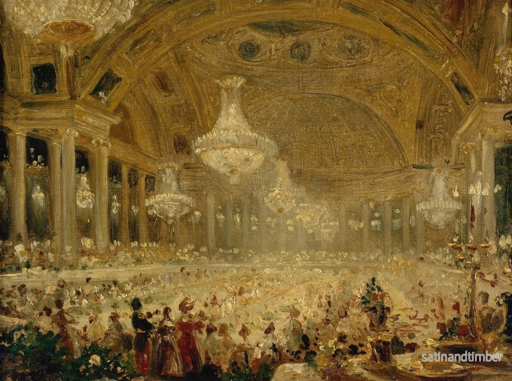 Reproduktion av målningen Le Banquet des dames dans la salle de spectacle des Tuileries, bals de 1835 - Eugène-Emmanuel Viollet-le-Duc - Bild 2