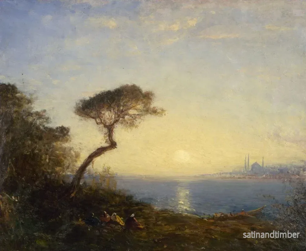Reproduktion av målningen av parasoll vid Bosporus-öppningen - Félix Ziem - Bild 2