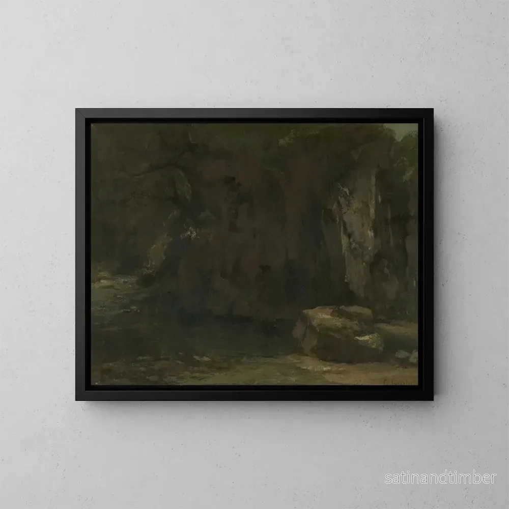 Reproduktion av målningen Les falaises de la Loue - Gustave Courbet
