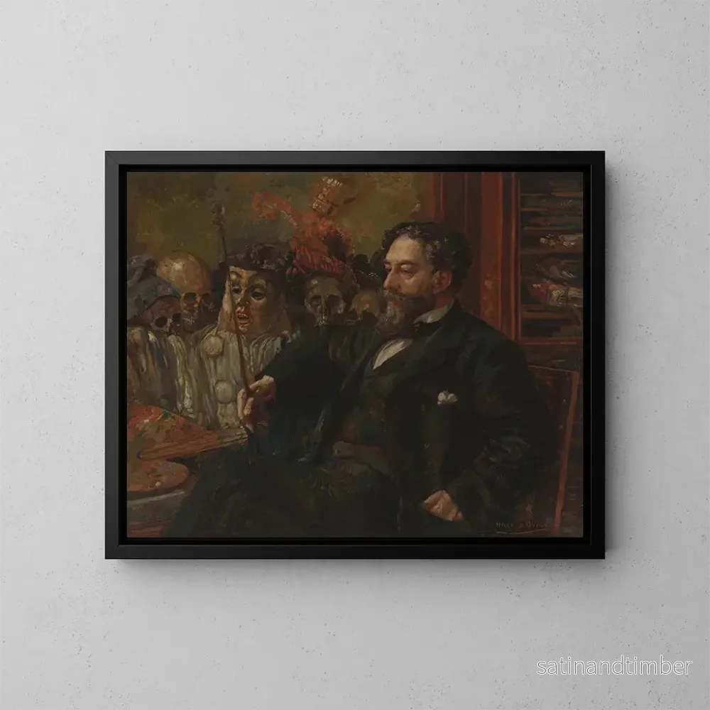 Reproduktion av målningen Portrait de James Ensor - Henry de Groux