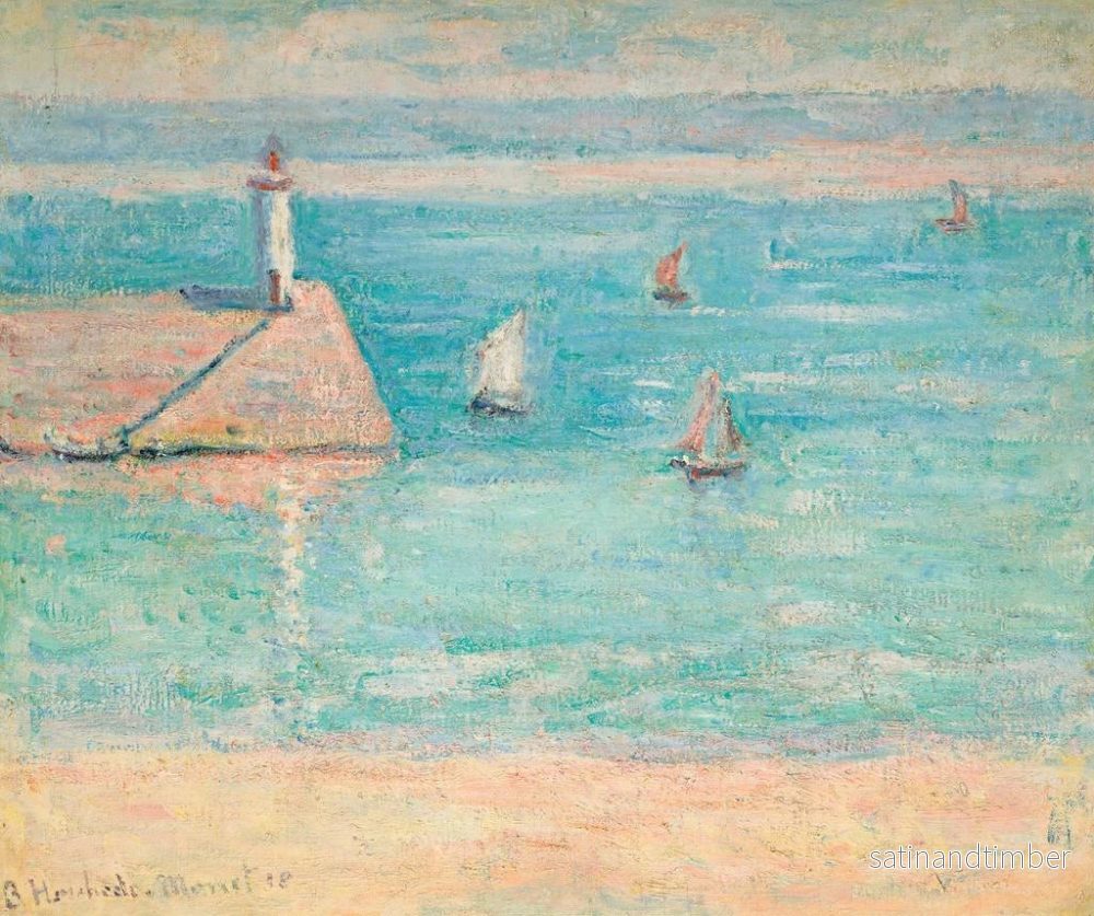 Reproduktion av målningen Båtar i hamnen i Dilette, Normandie - Blanche Hoschedé-Monet - Bild 2