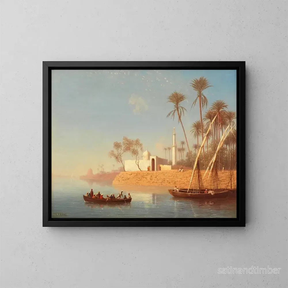 Reproduktion av målningen Vue de Boulak près du Caire, Égypte – Charles Théodore Frère Reproduktion av målningen Vue de Boulak près du Caire, Égypte – Charles Théodore Frère