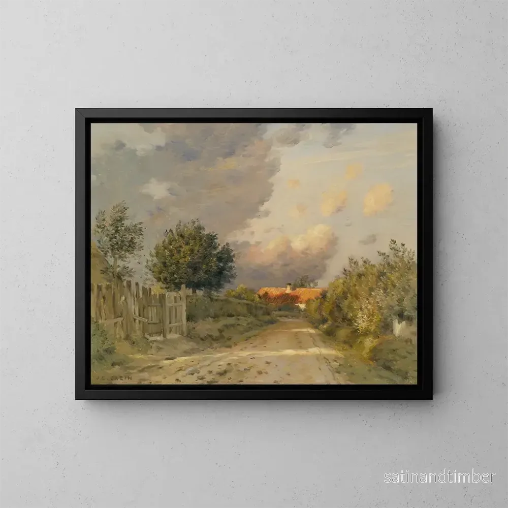 Reproduktion av målningen Tard dans la soirée dans la campagne française - Jean-Charles Cazin
