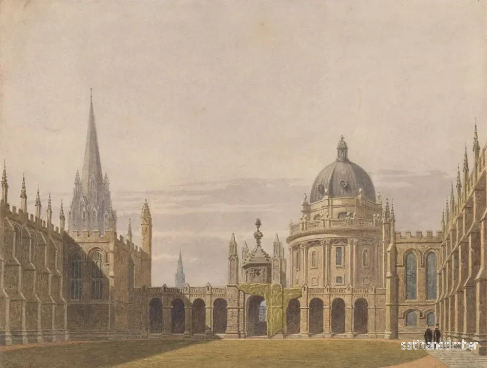 Reproduktion av målningen Le quadrilatère d'All Souls à Oxford - George Pyne - Bild 2