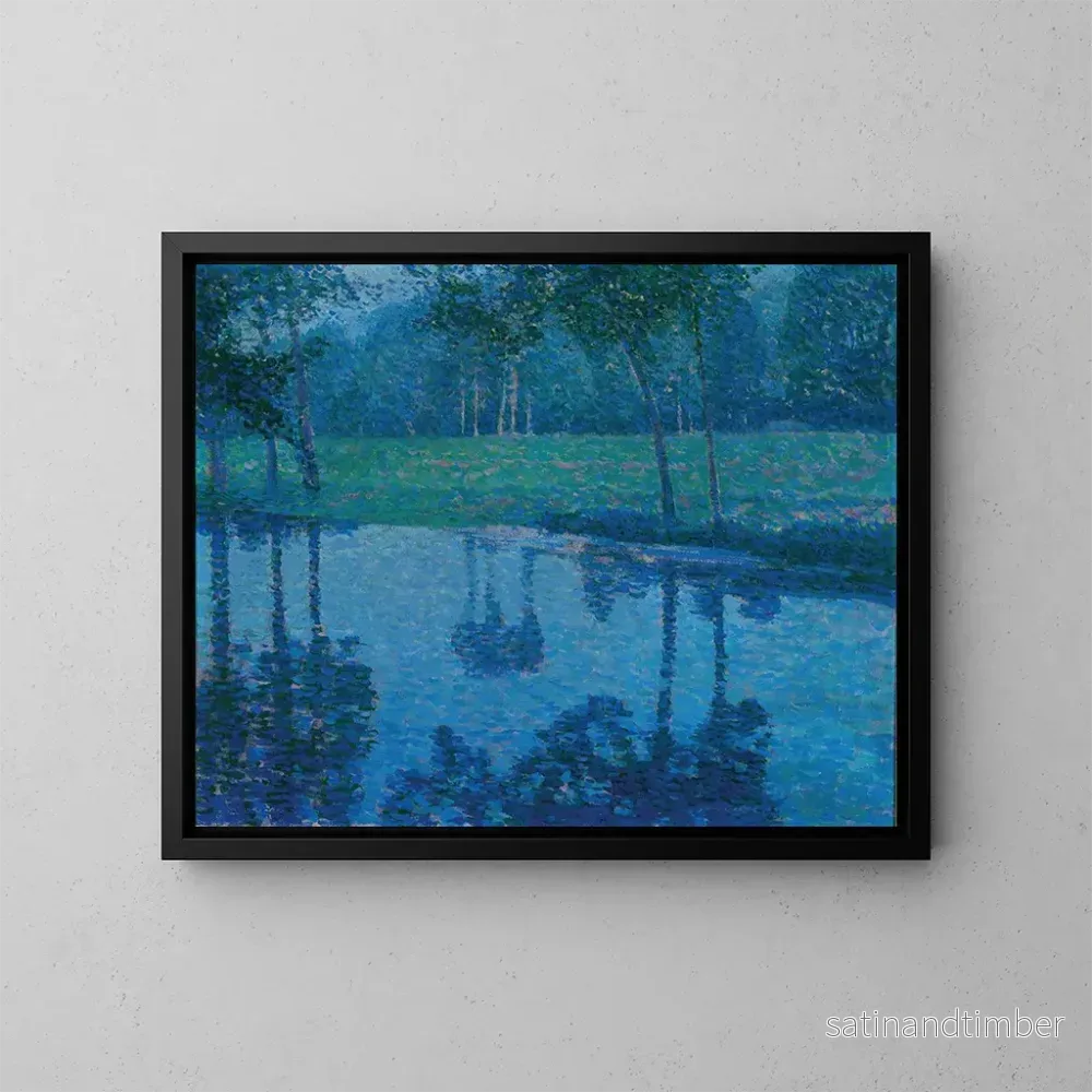 Reproduktion av målningen Landskapsbild av en trädgård med en bäck - Charles Johann Palmi