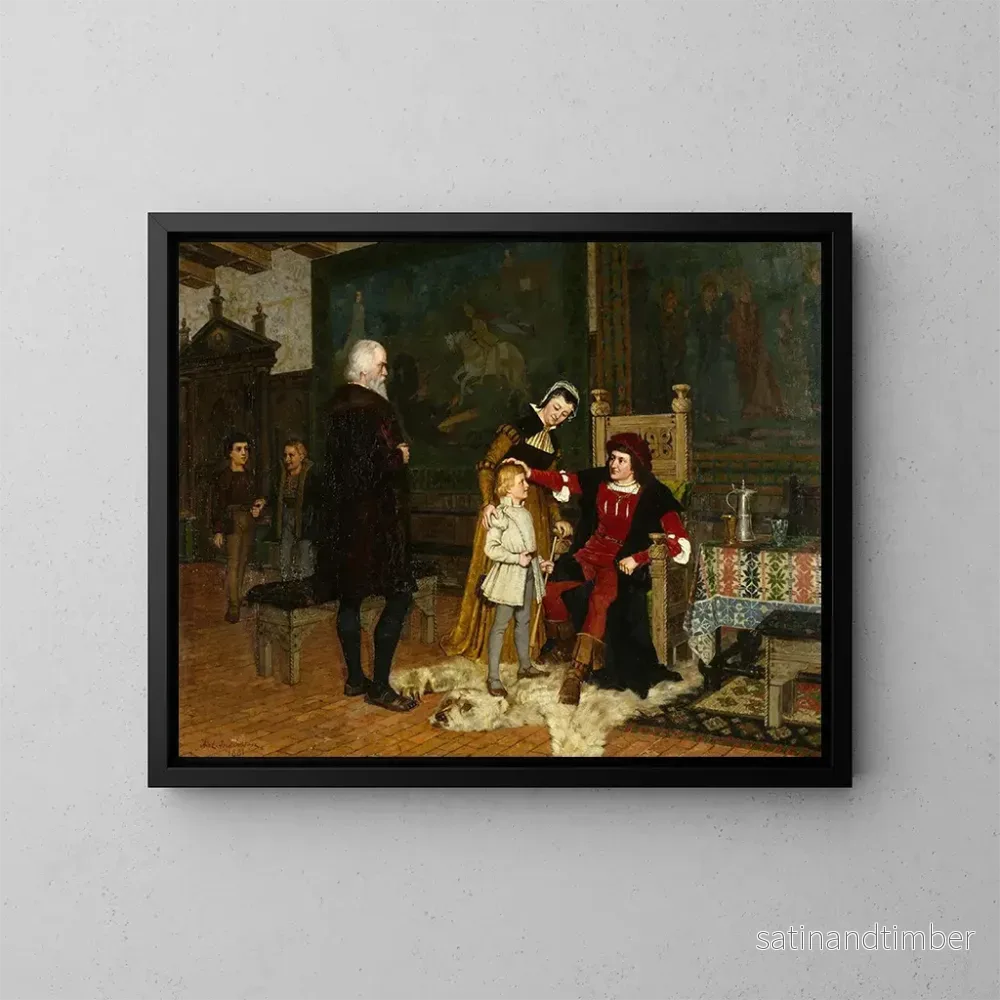 Reproduktion av målningen av kung Gustav Vasa av Sverige presenterad för kung Hans - JAG Acke