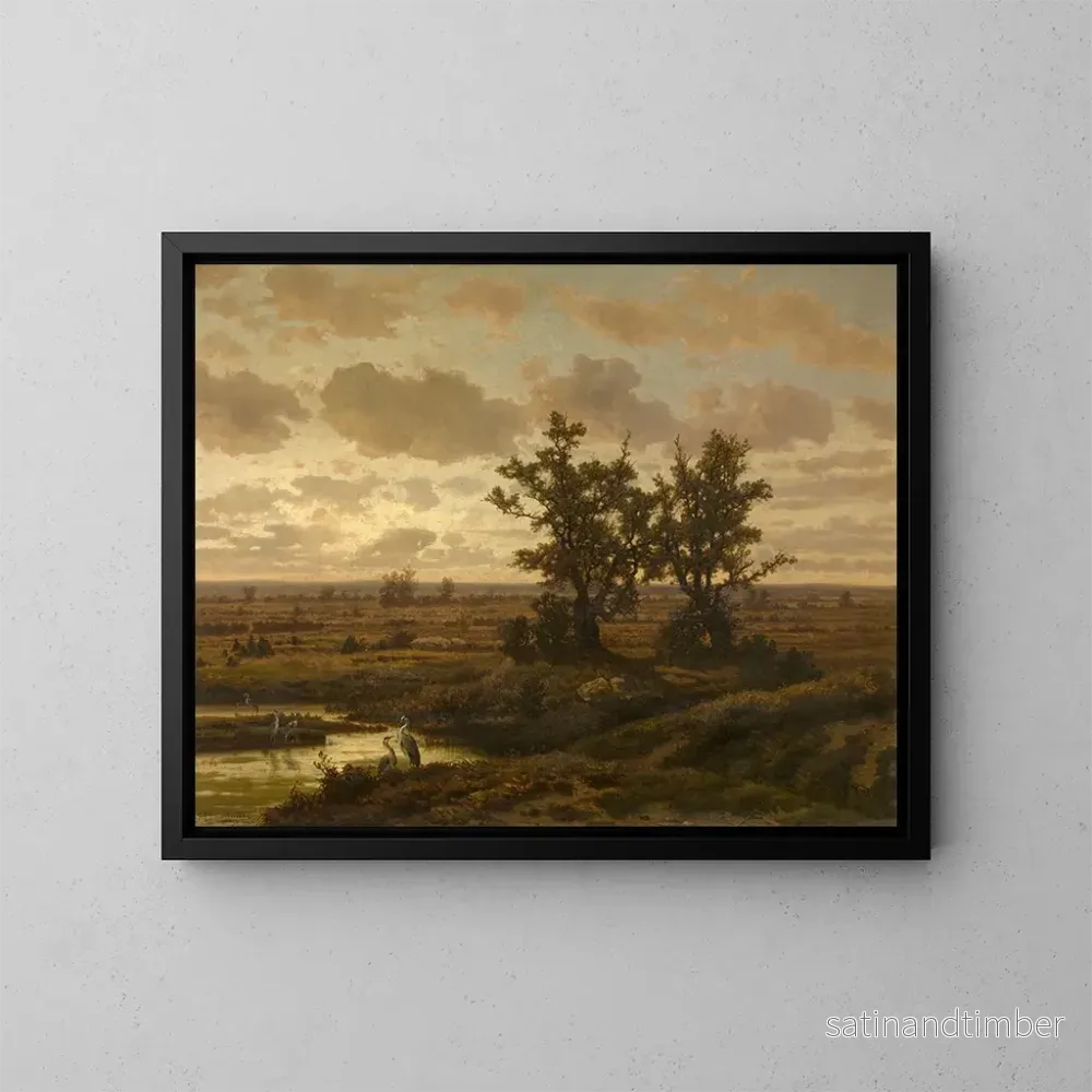 Reproduktion av målningen Marais dans les Kempen - Jean Pierre François Lamorinière