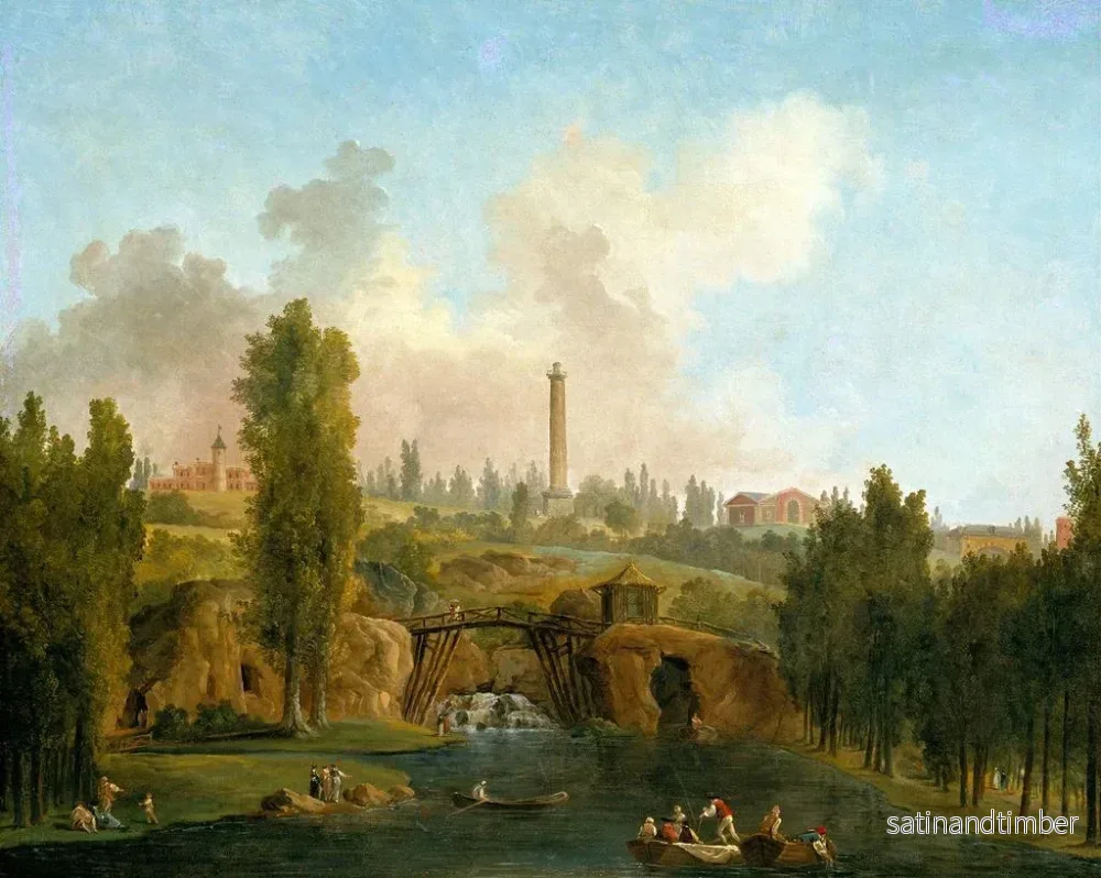 Reproduktion av målningen Vue du parc de Mrville - Hubert Robert - Bild 2