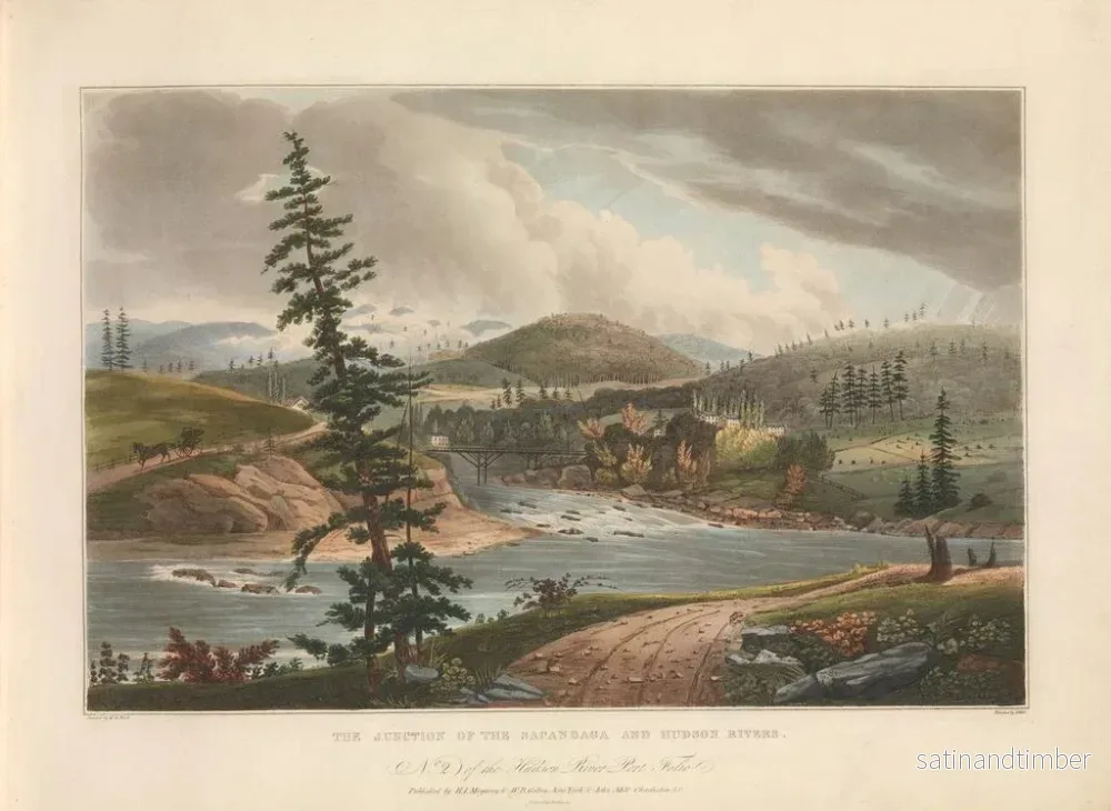 Reproduktion av målningen av Confluence des rivières Sacandaga et Hudson - John Hill - Bild 2