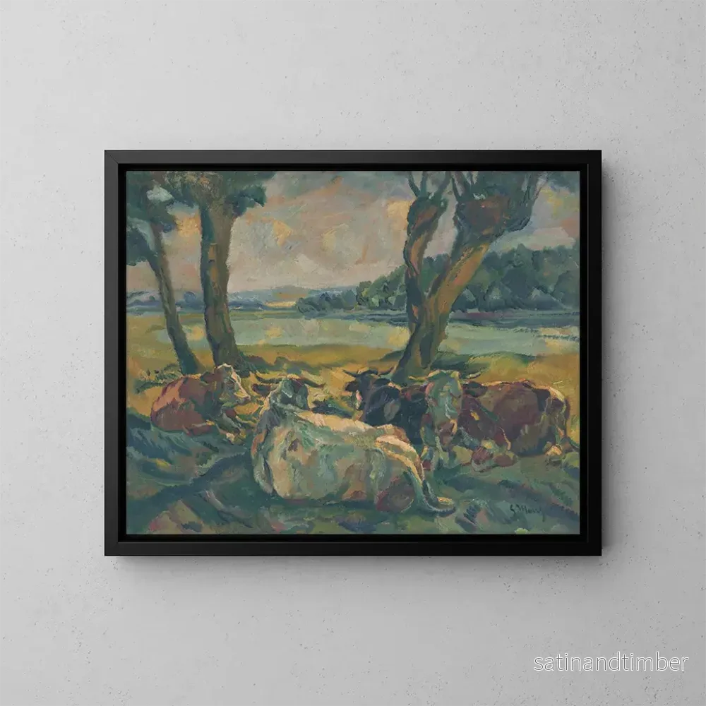 Reproduktion av målningen Vaches au repos - Gustav Mahler