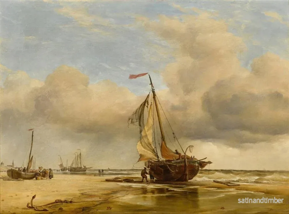 Reproduktion av målningen på stranden i Scheveningue, Holland - Edward William Cooke - Bild 2