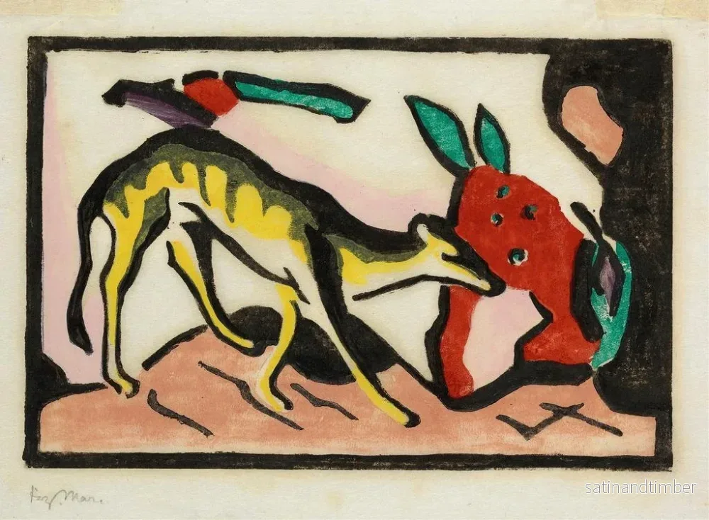 Reproduktion av målningen Djur förtrollande - Franz Marc - Bild 2