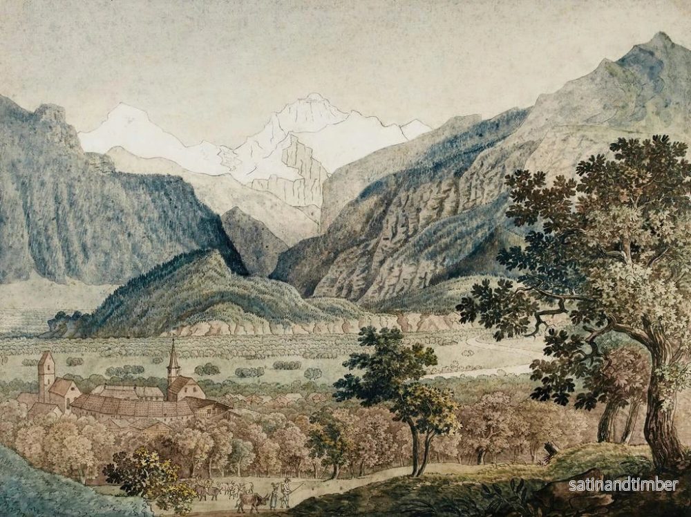 Reproduktion av målningen Le Monch och Jungfrun sedd från Unterseen - Joseph Anton Koch - Bild 2