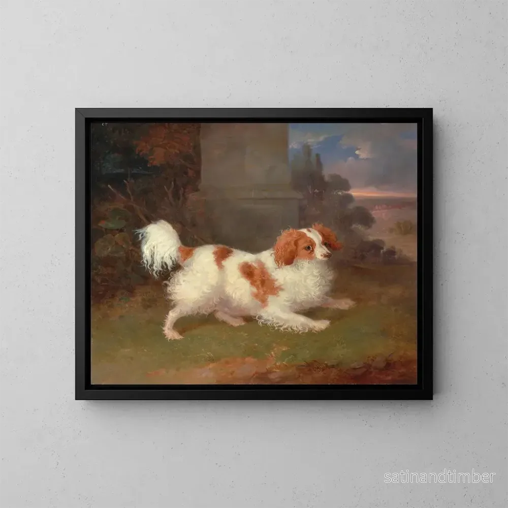 Reproduktion av målningen En blenheim spaniel - William Webb