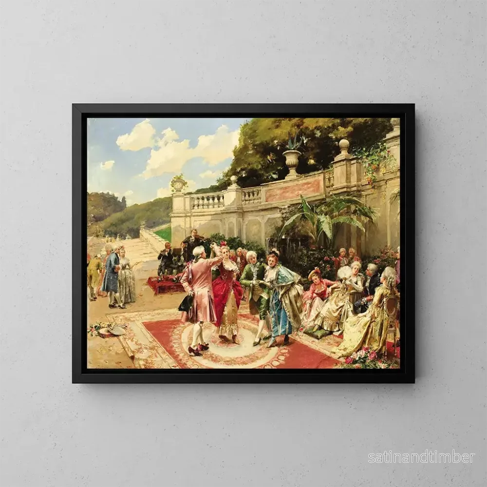 Reproduktion av målningen La fête au jardin - Henri Victor Lesur