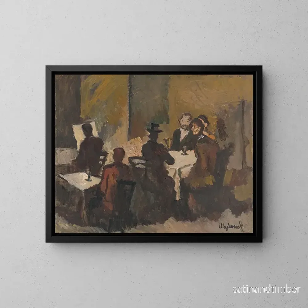 Reproduktion av målningen av företaget i ett café – Cyprian Majernik Reproduktion av målningen av företaget i ett café – Cyprian Majernik