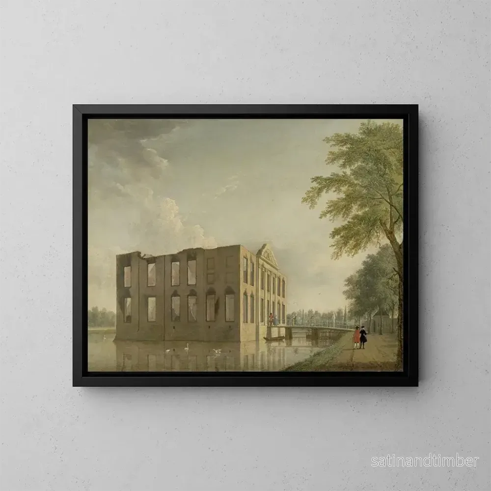 Reproduktion av målningen av Château de Berckenrode i Heemstede efter branden – Jan ten Compe