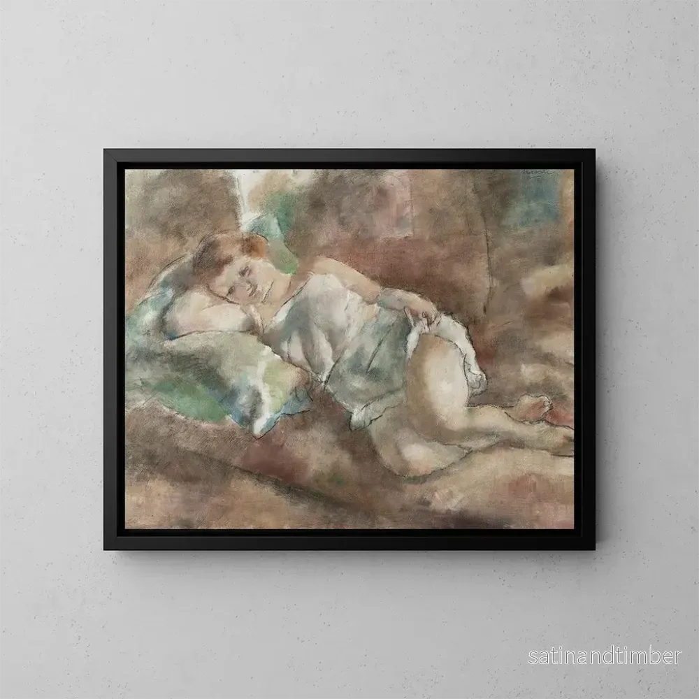 Reproduktion av målningen Le repos du modèle - Jules Pascin