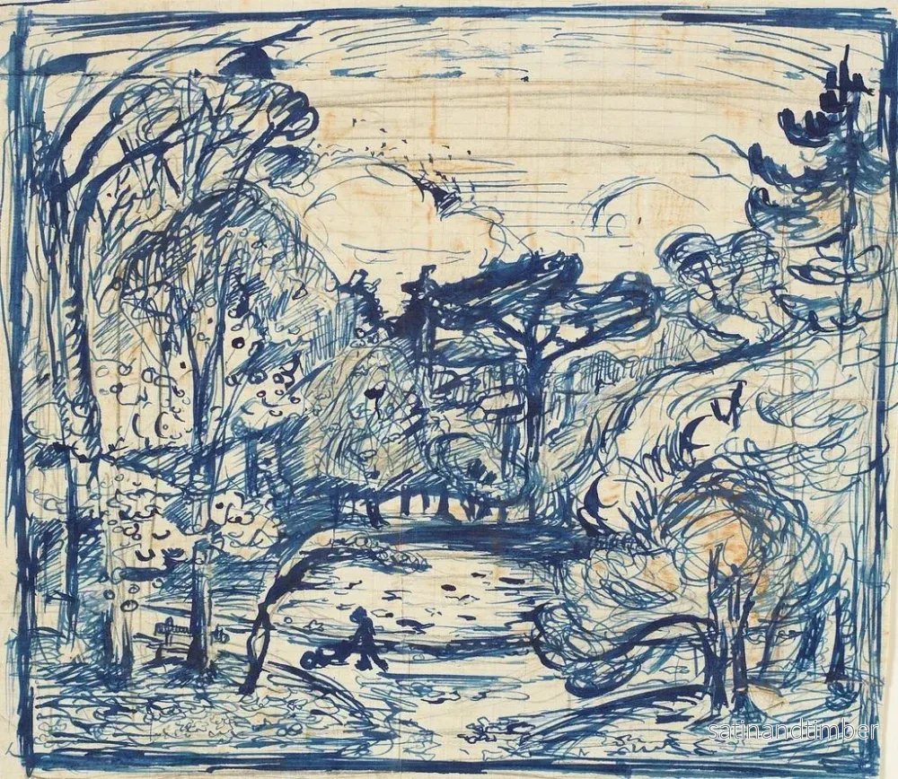 Reproduktion av målningen inomhus av skog med skogshuggare, La Côte de Grâce, Honfleur - Émile Othon Friesz - Bild 2