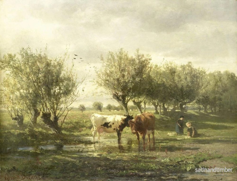 Reproduktion av målningen Vaches au bord d'un étang - Gerard Bilders - Bild 2