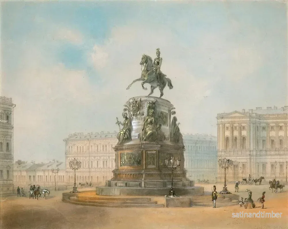 Reproduktion av målningen Monument à Nicolas Ier, place Saint-Isaac - Iosef Iosefovich Charlemagne - Bild 2