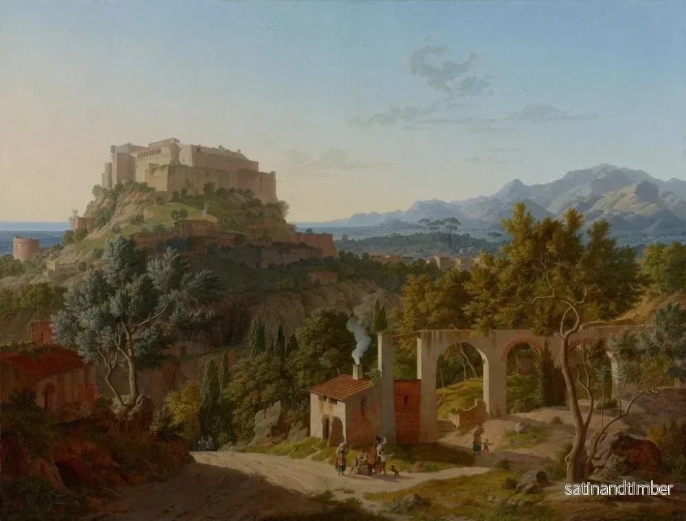 Reproduktion av målningen Landskap med slottet i Massa di Carrara - Leo von Klenze - Bild 2