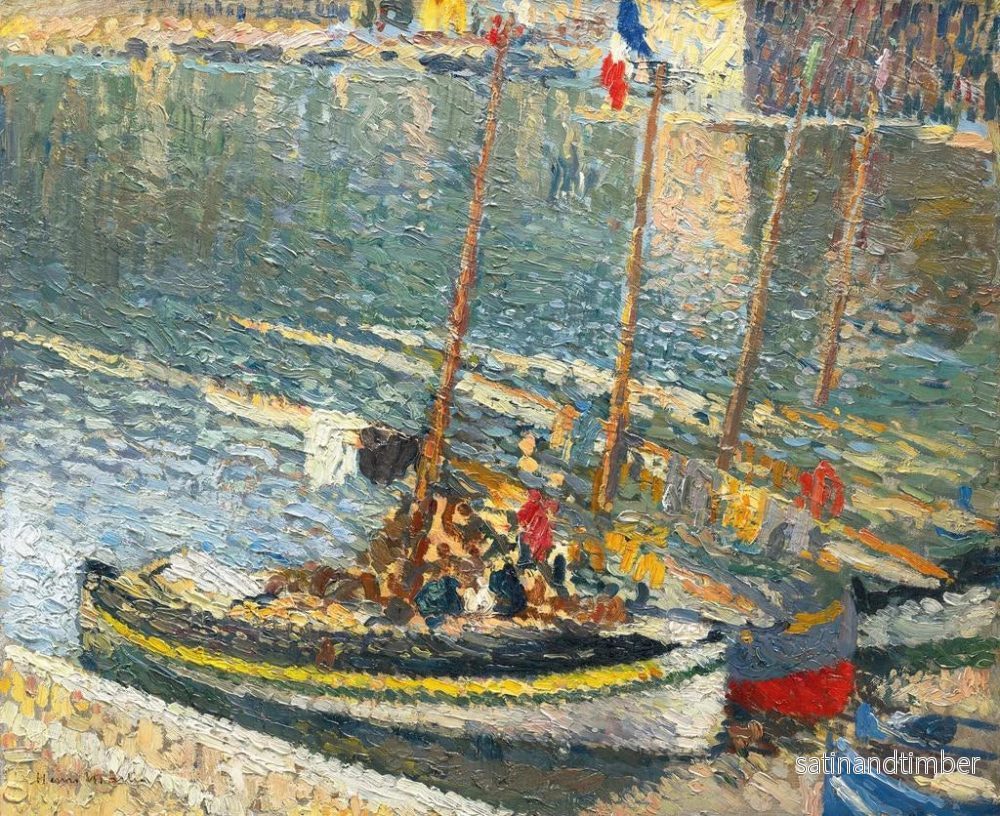 Reproduktion av målningen av båtar i Collioure - Henri Martin - Bild 2