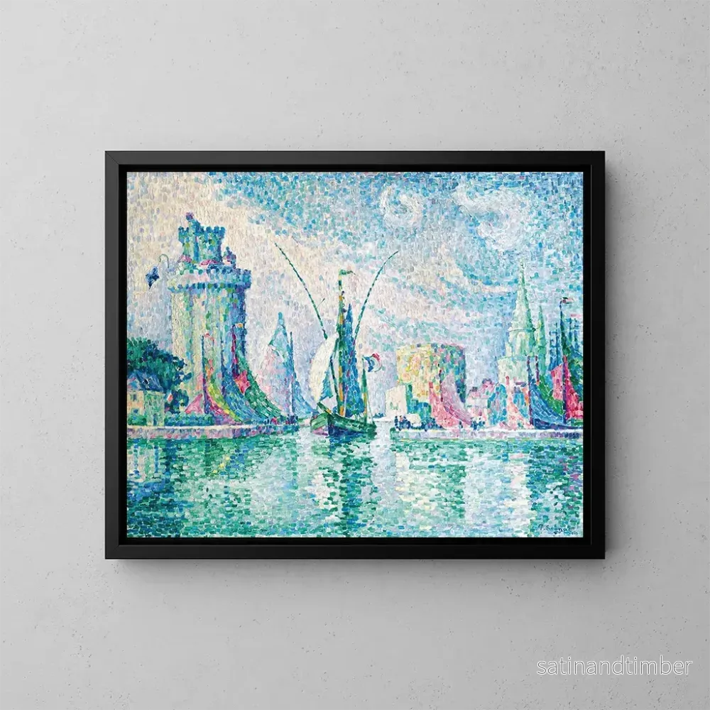 Reproduktion av målningen Les Tours vertes de La Rochelle - Paul Signac