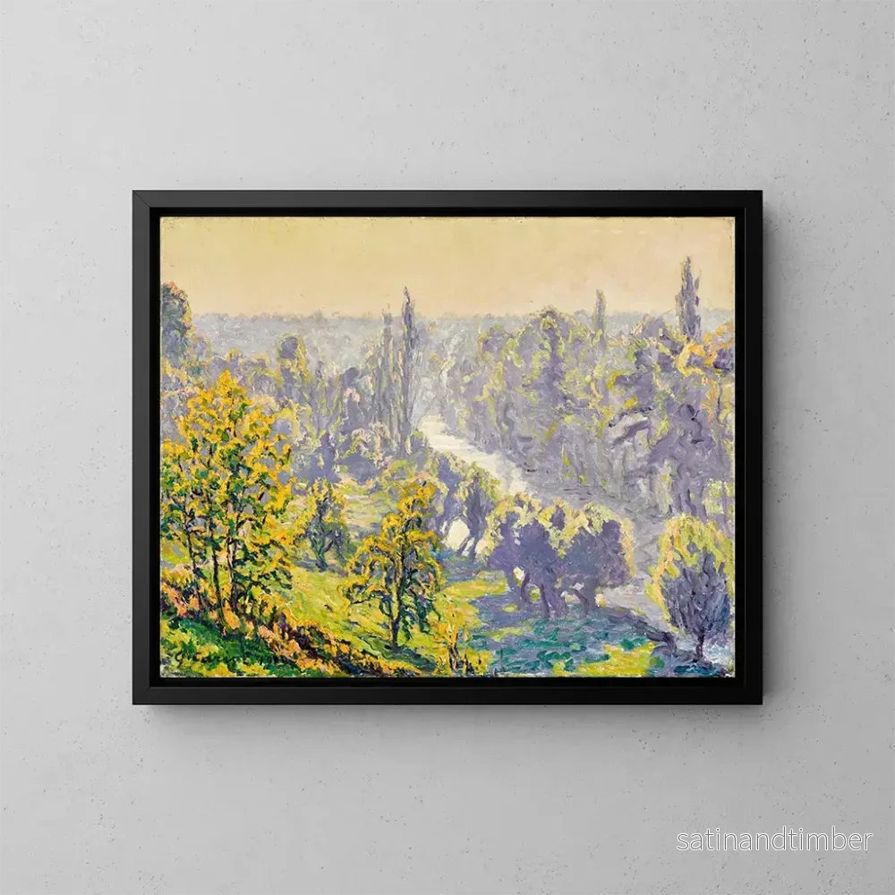 Reproduktion av målningen Prigny, höstmorgon på Yerres - Gustave Cariot