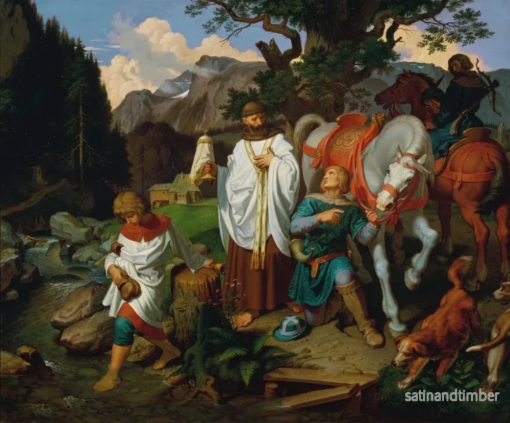 Reproduktion av målningen Rodolphe de Habsbourg och prästen - Joseph von Führich - Bild 2