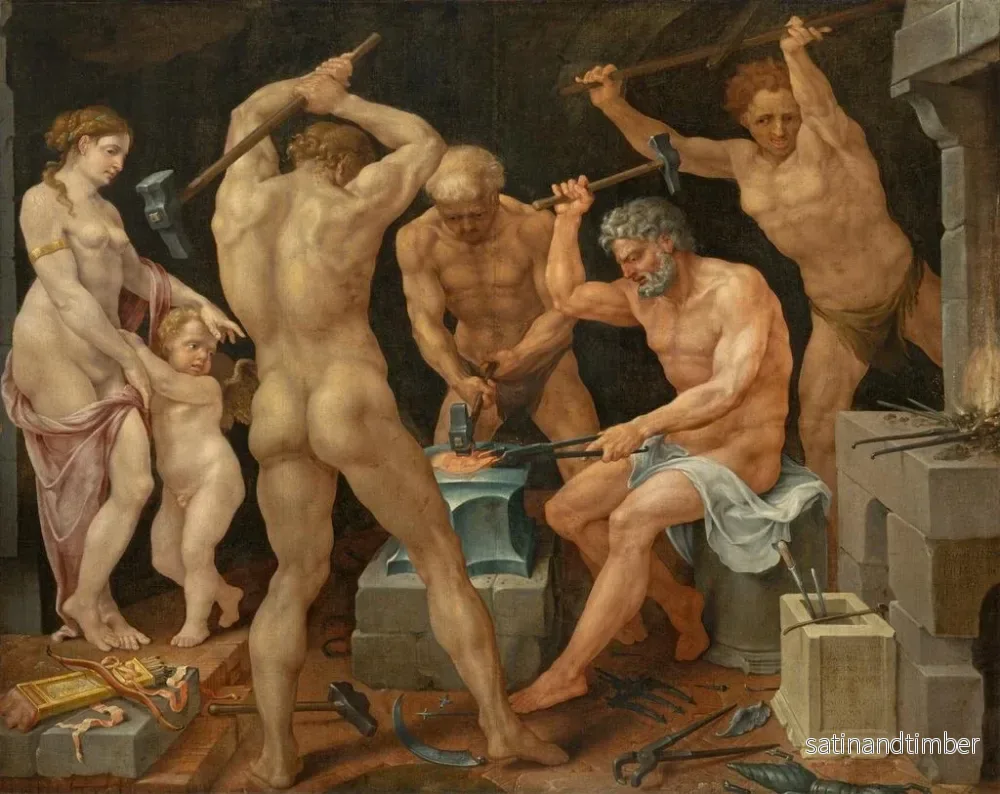 Reproduktion av målningen Venus och kärleken i Vulcains verkstad - Maarten van Heemskerck - Bild 2
