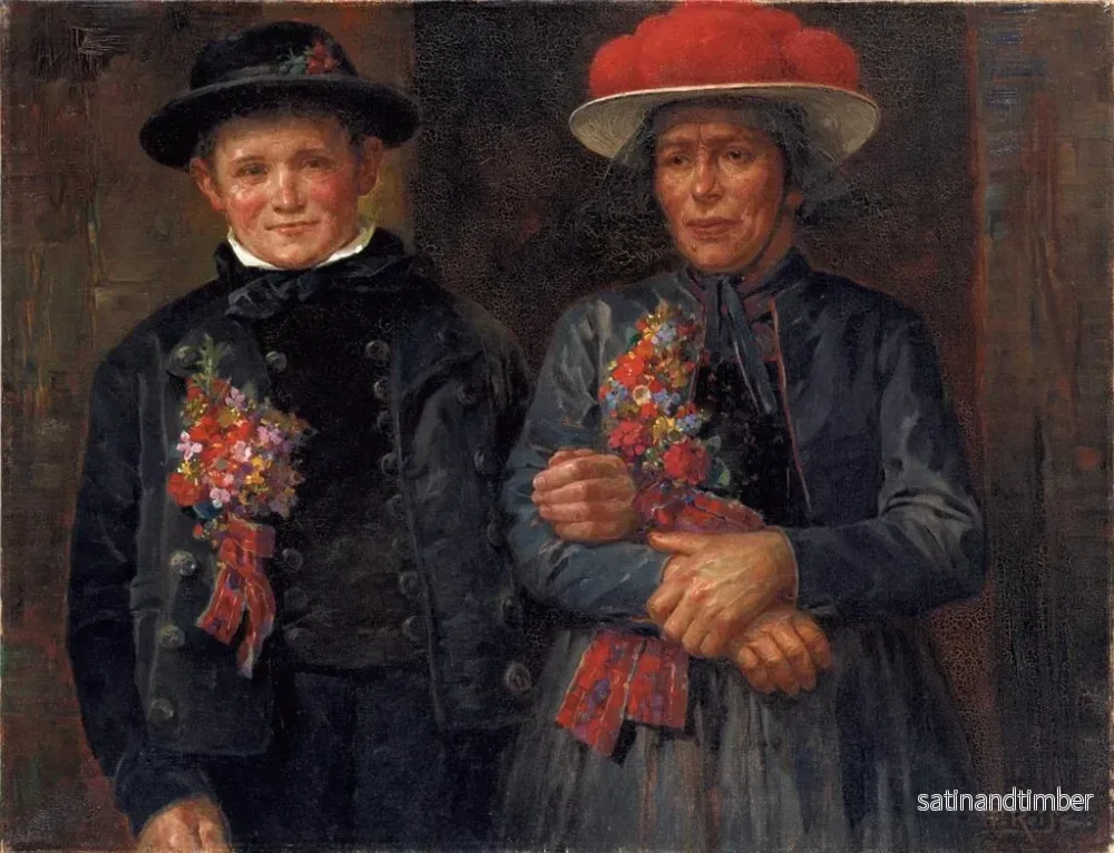 Reproduktion av målningen av äktenskapligt arrangemang i Svartskogen - Fritz Reiss - Bild 2