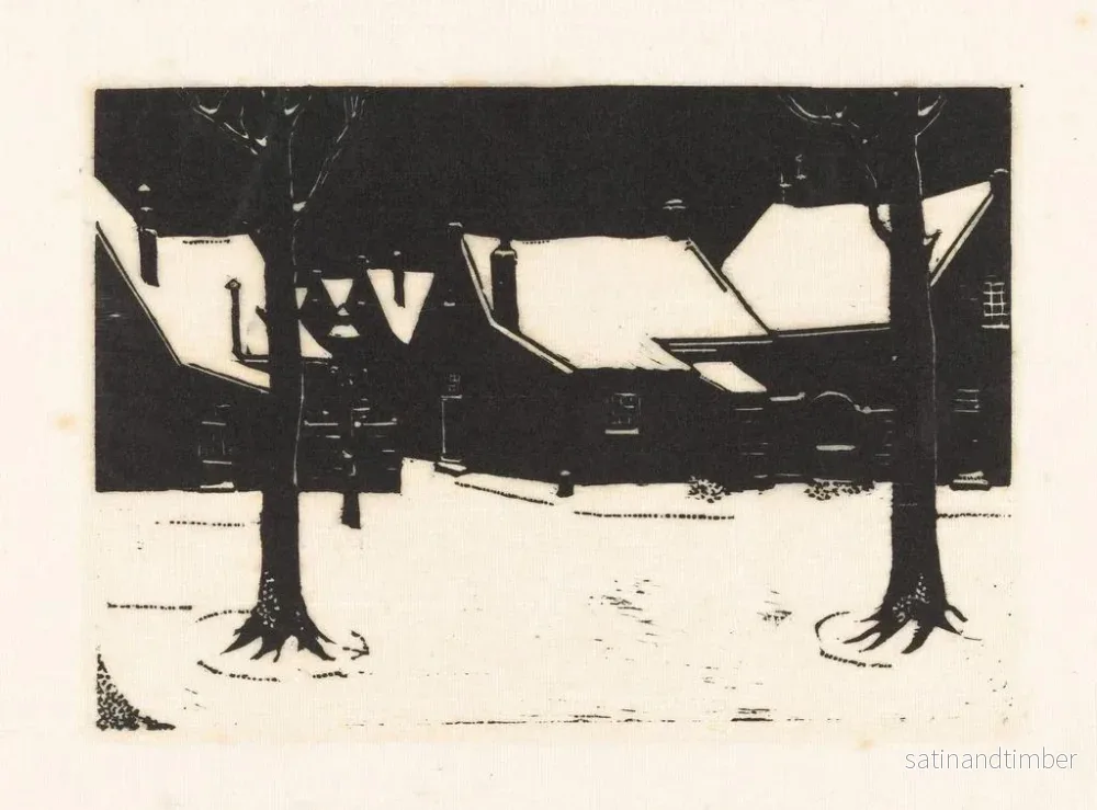 Reproduktion av målningen Place enneigée avec deux arbres - Dick Ket - Bild 2