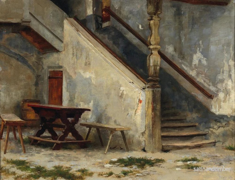 Reproduktion av målningen Hall med trappa - Franz von Defregger - Bild 2