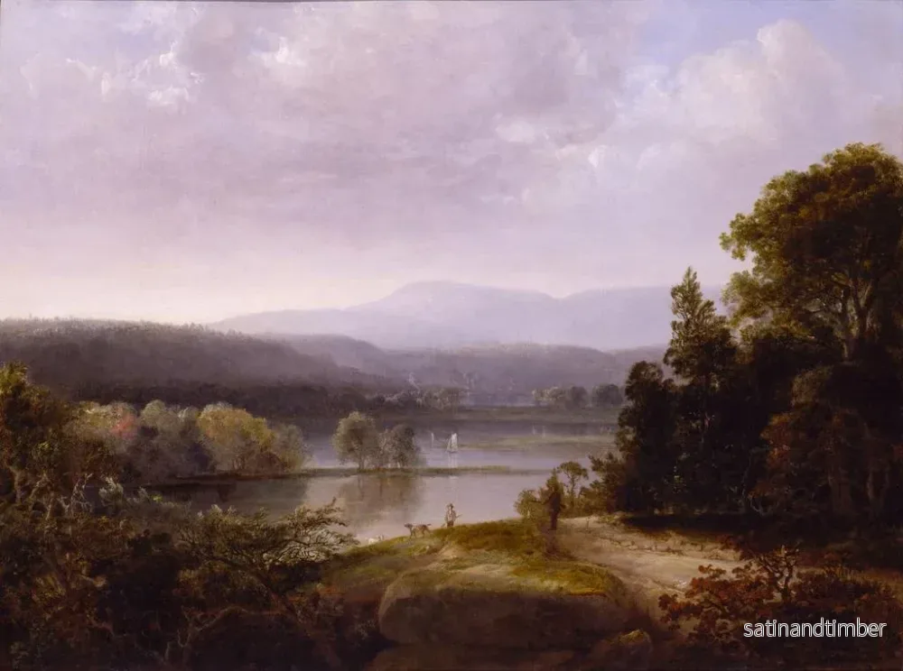 Reproduktion av målningen Vue de rivière avec chasseurs et chiens - Thomas Doughty - Bild 2