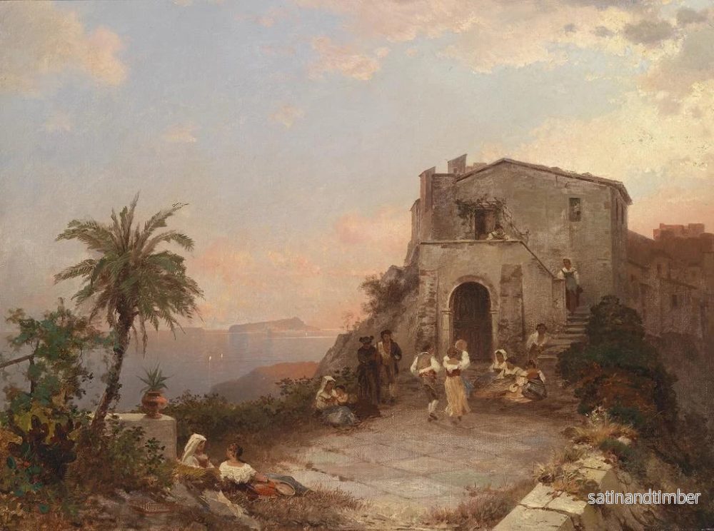 Reproduktion av målningen sommarfest i Italien - Franz Richard Unterberger - Bild 2