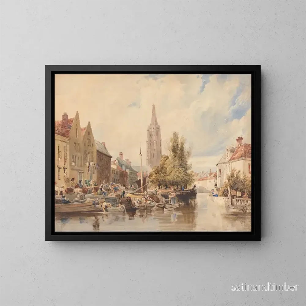 Reproduktion av målningen Notre-Dame-kyrkan i Bruges - Samuel Austin