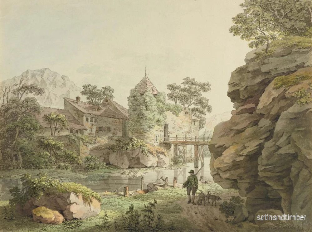 Reproduktion av målningen Vue du château de Zwingen sur la Birs - Karl Ludwig Zehender - Bild 2