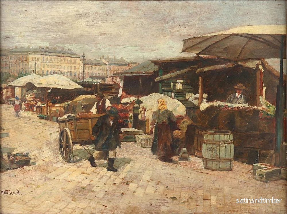 Reproduktion av målningen av Naschmarkt-marknaden i Wien - Paul Unbereit - Bild 2
