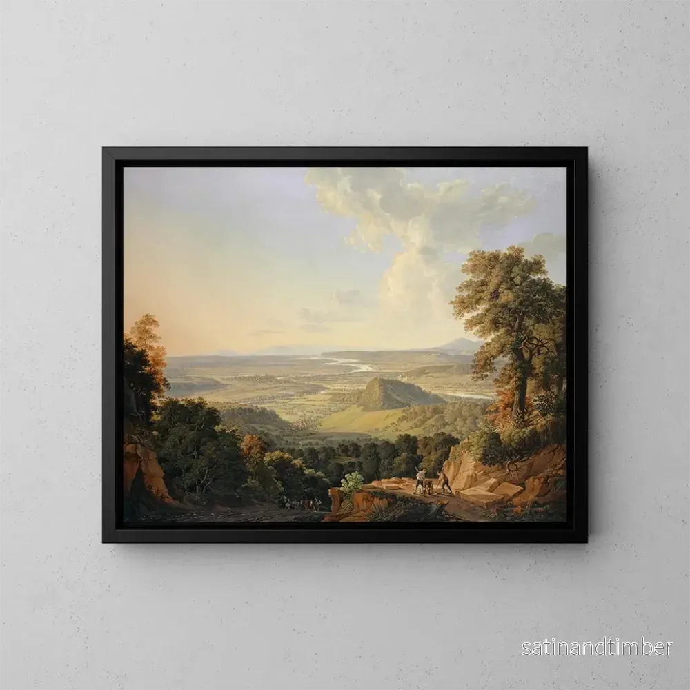 Reproduktion av målningen Vue de la carrière de Muttenz vers Bâle - Peter Birmann