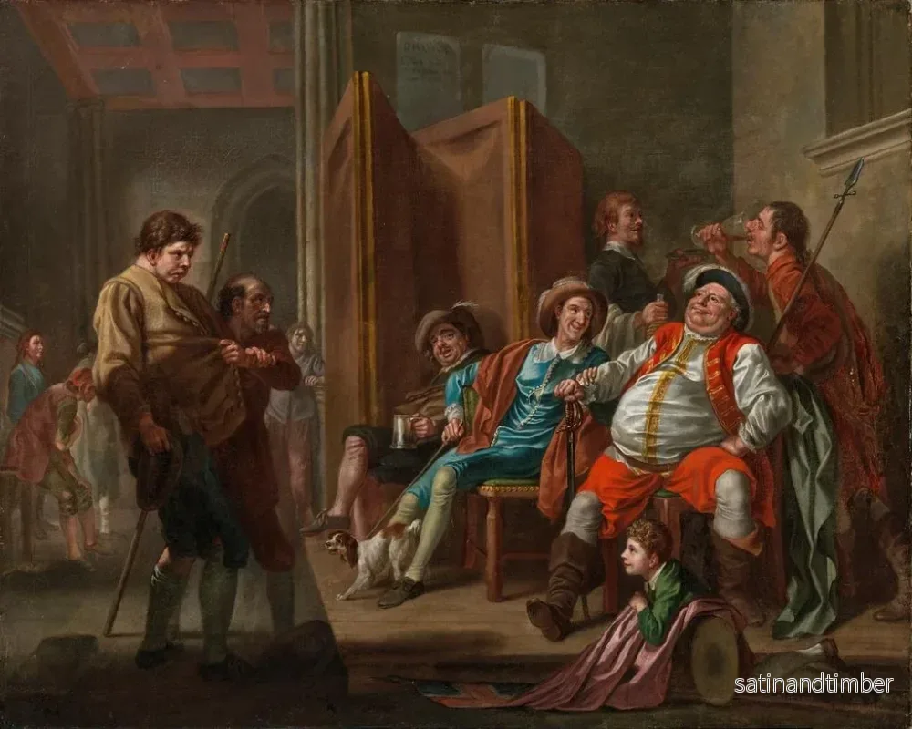 Reproduktion av målningen Falstaff rekryterar i Henri IV, del II, akt III - Francis Hayman - Bild 2