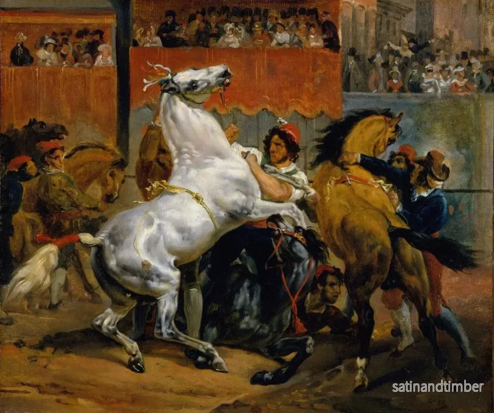 Reproduktion av målningen Le départ de la course des chevaux sans cavalier - Horace Vernet - Bild 2