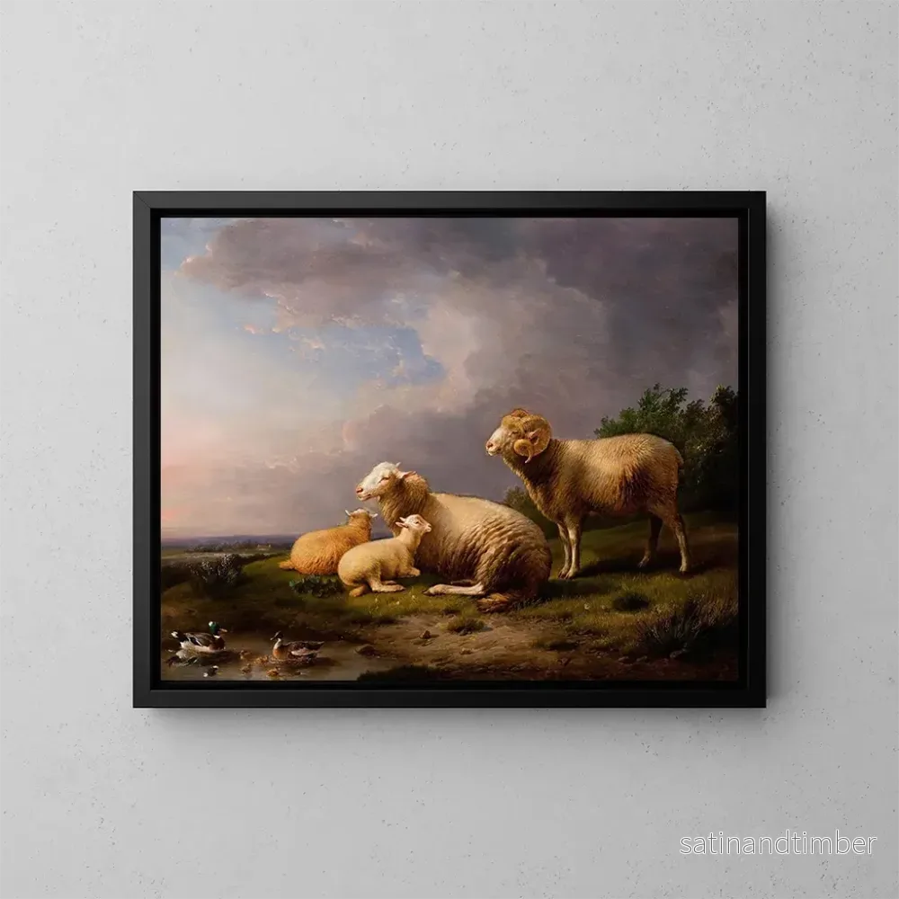 Reproduktion av målningen Landskap med får – Franz Van Severdonck Reproduktion av målningen Landskap med får – Franz Van Severdonck