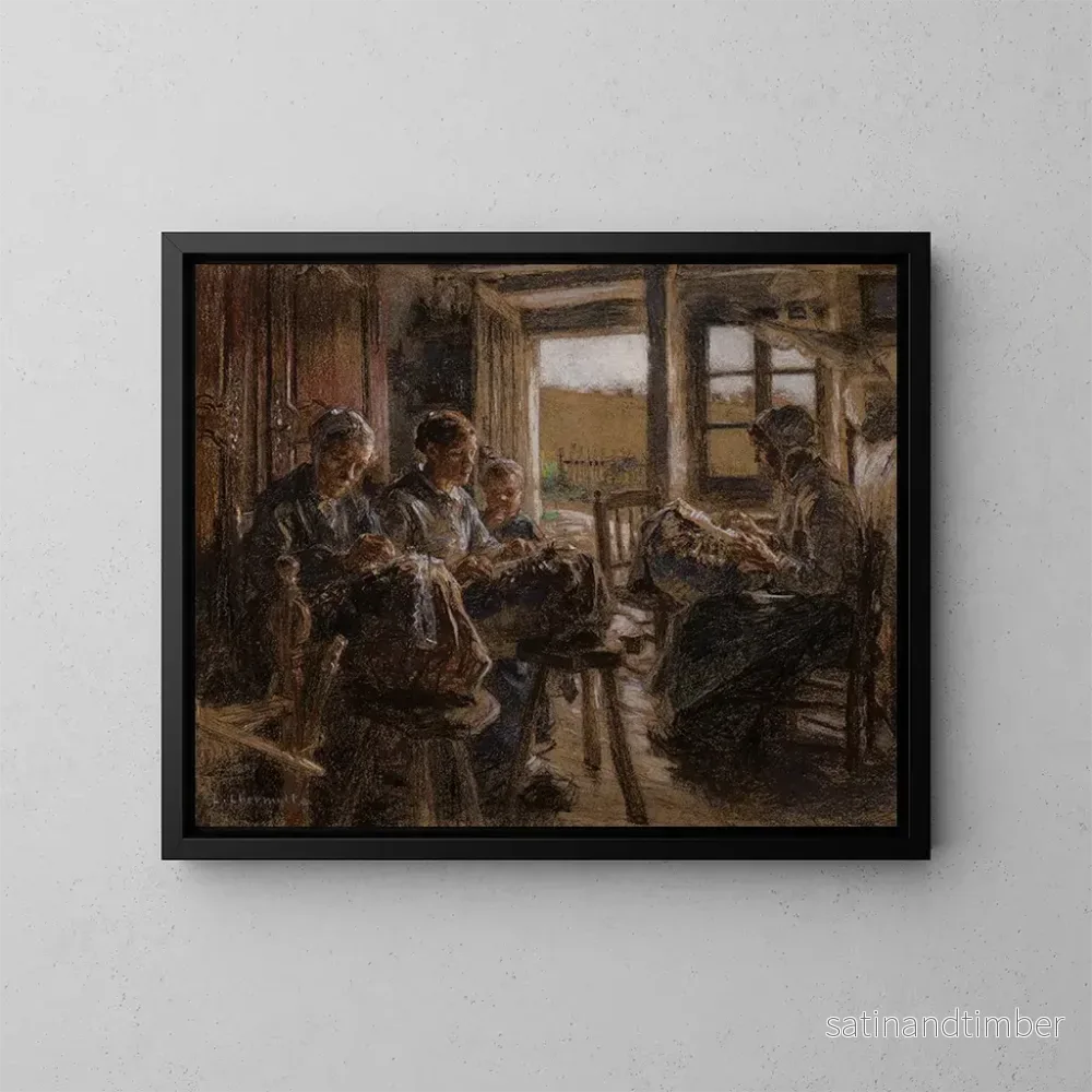 Reproduktion av målningen Les dentellières des Vosges - Léon Augustin Lhermitte
