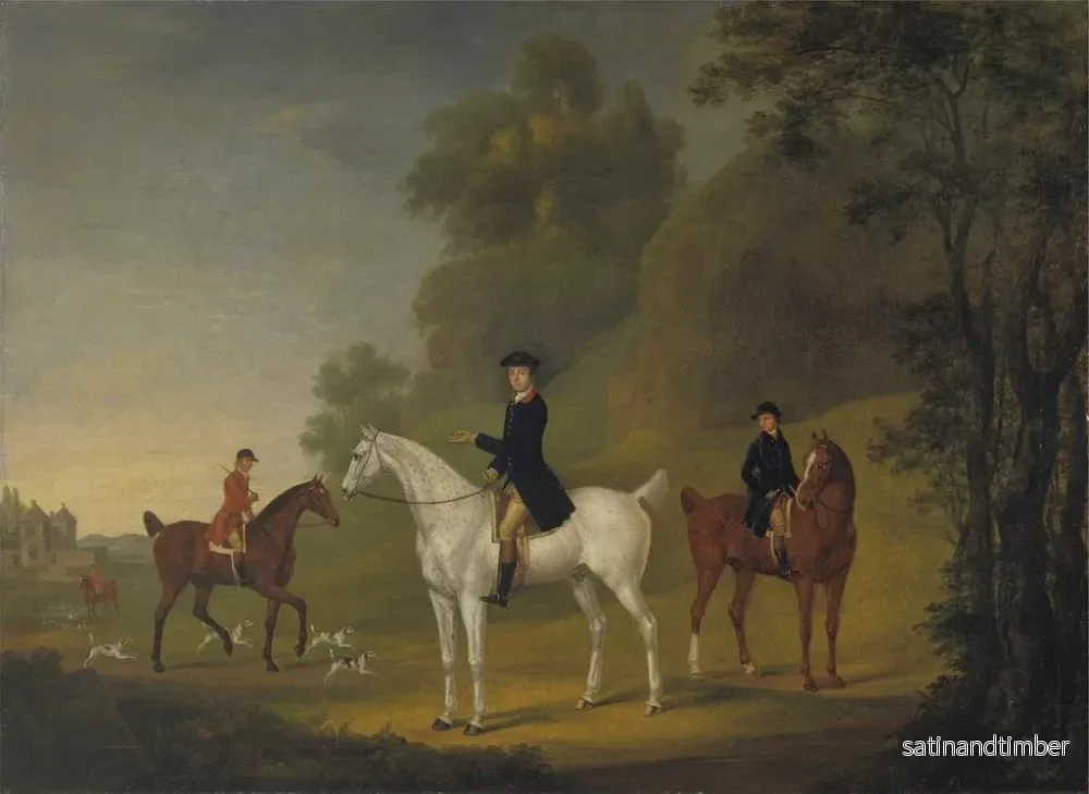 Reproduktion av målningen Lord Bulkeley och hans greyhounds, hans jägare John Wells och hans spårare R. Jennings - Thomas Stringer - Bild 2