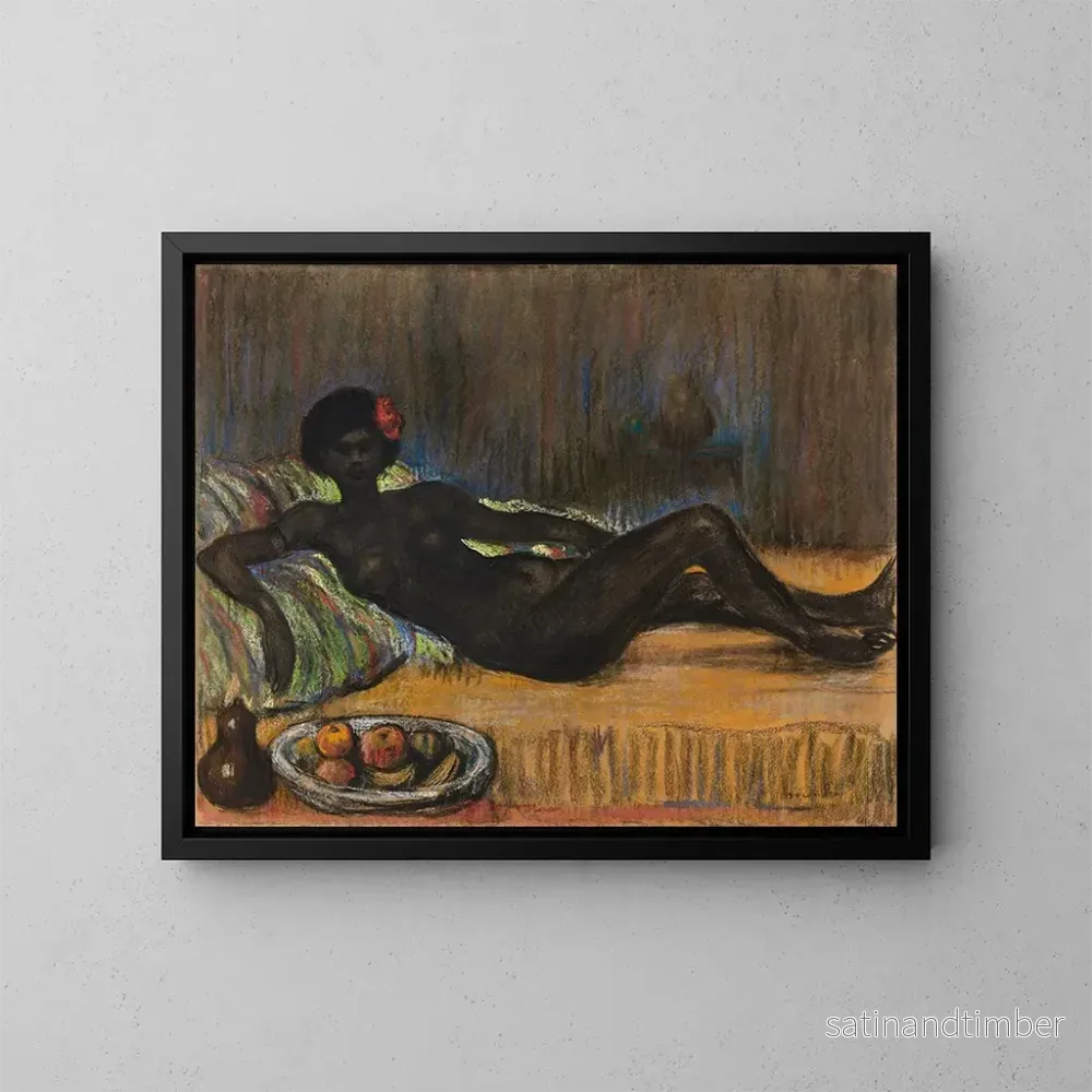 Reproduktion av målningen Masseida naken liggande på en divan - Théophile Alexandre Steinlen
